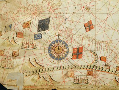 The Balkans, from a nautical atlas of the Mediterranean and Middle East by Calopodio da Candia